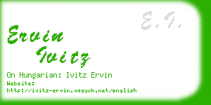 ervin ivitz business card